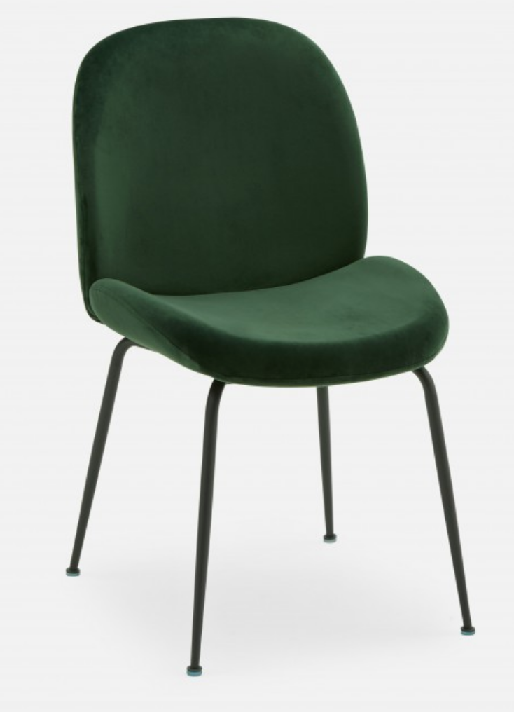 green velvet dining chair