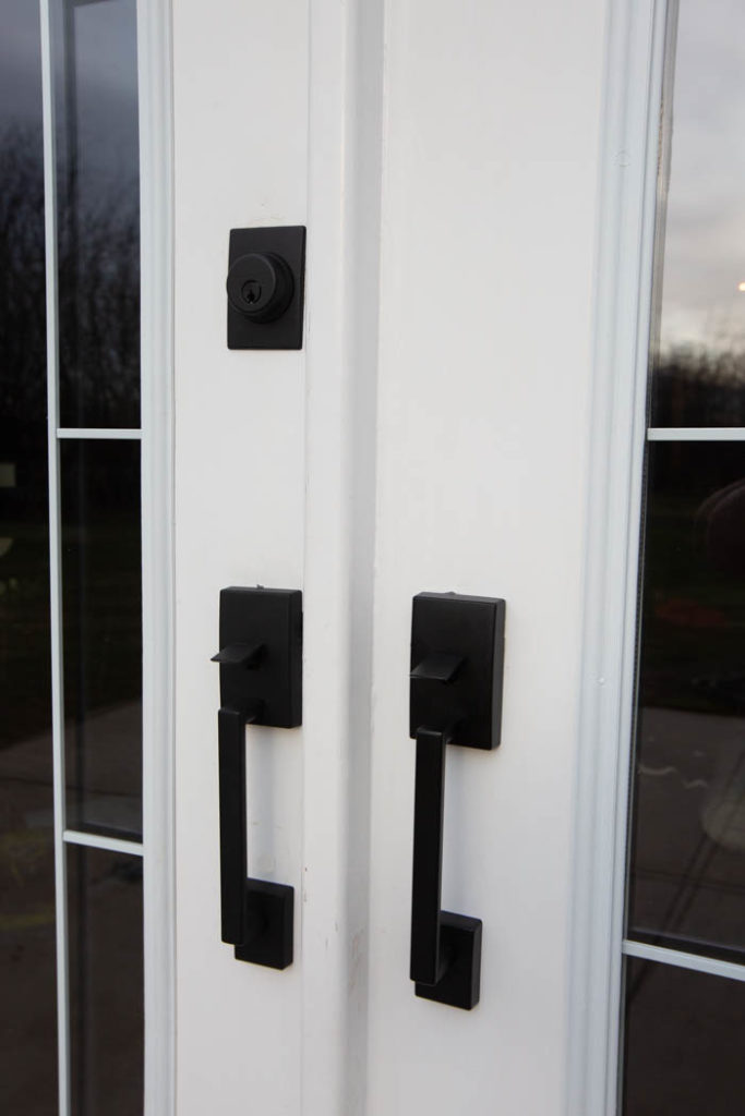 matte black exterior door handles from Schlage