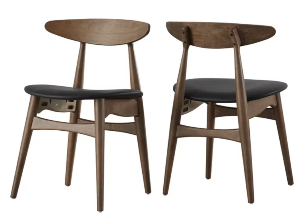 black and walnut dining chairs
