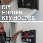 collage of hidden key holder photos with text overlay reading "DIY Hidden Key Holder"