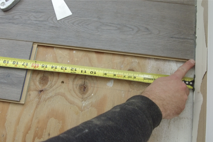 showing how to measure and install laminate flooring