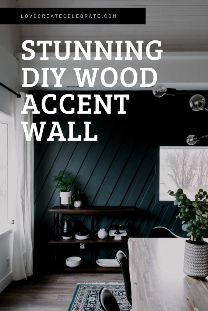 Moulding Accent Wall Photo with text overlay reading "Stunning DIY Wood Accent Wall"