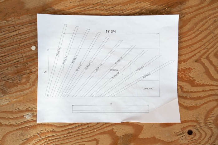 determining wood angles on wall