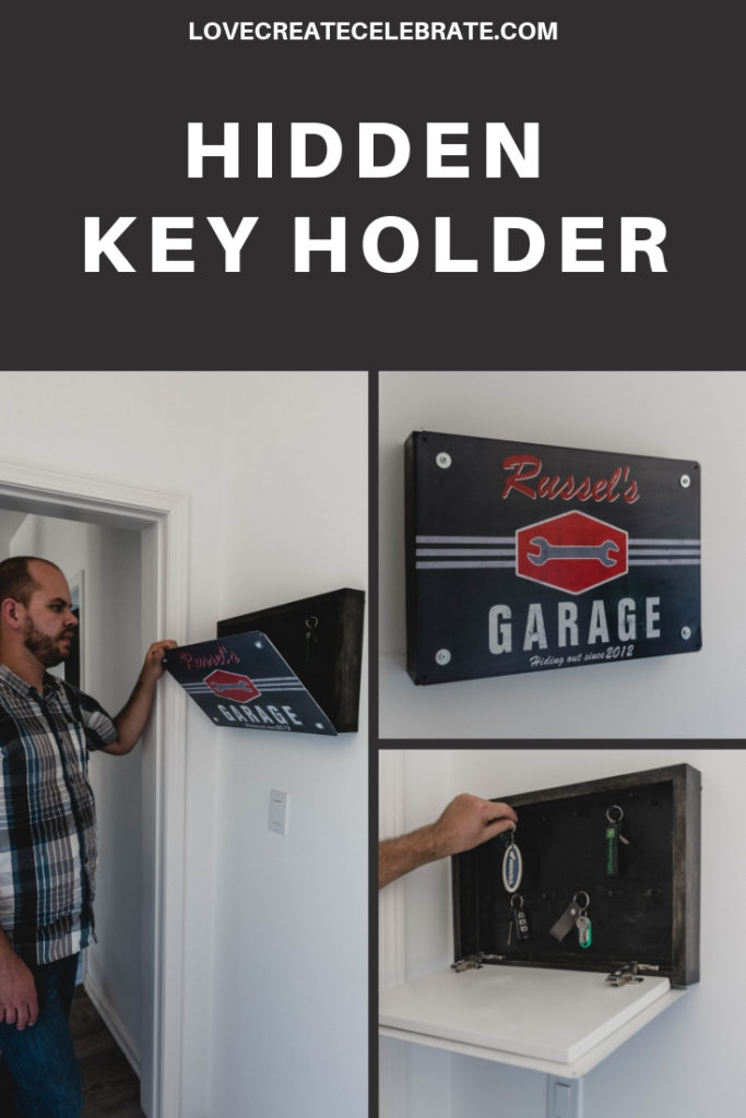 collage of key holder photos with text overlay reading "Hidden key holder"