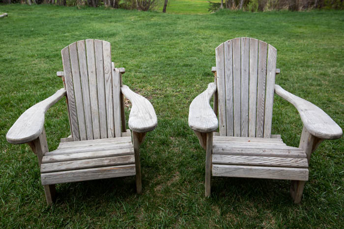 adirondack chairs before a makeover