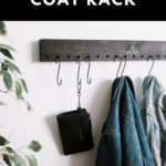 Wall Hooks with text overlay reading, "Modern DIY Coat Rack"