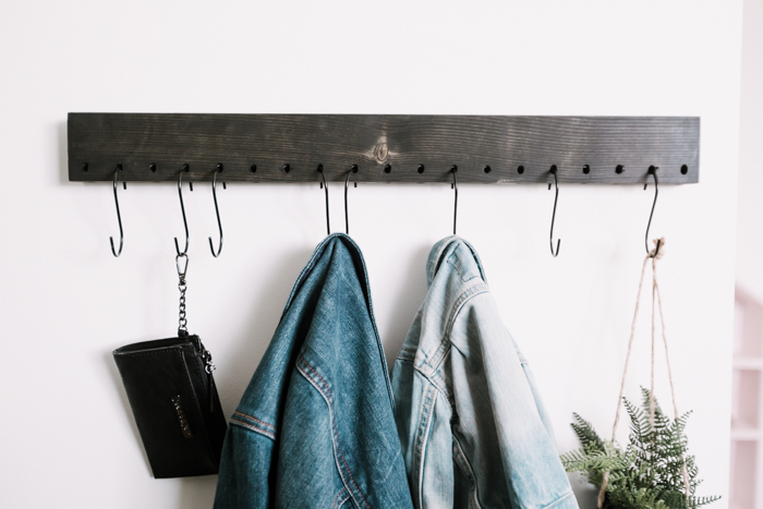 making a DIY coat rack with a shelf pin jig