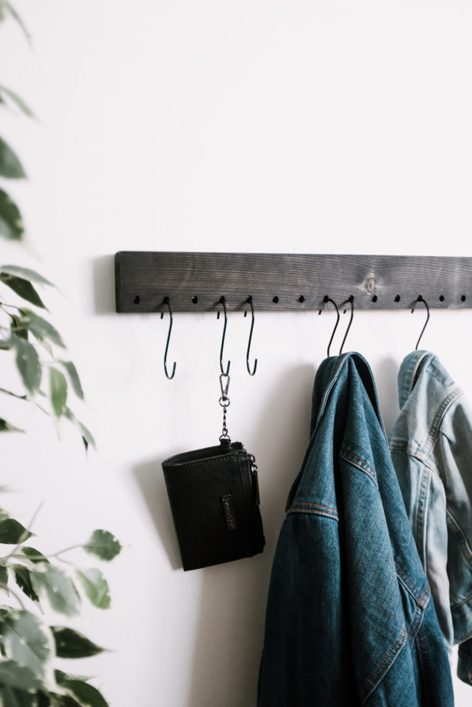 DIY coat rack for a small space