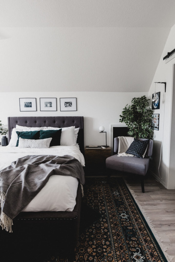 moody master bedroom makeover