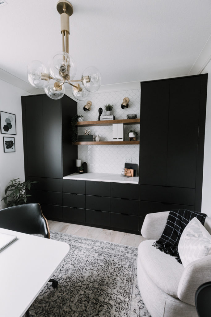 beautiful white and black home office