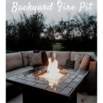 Gorgeous DIY firepit with text overlay reading, "Beautiful Backyard Fire Pit"