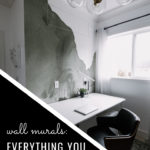 office wall mural with text overlay reading, "wall murals: everything you need to know"