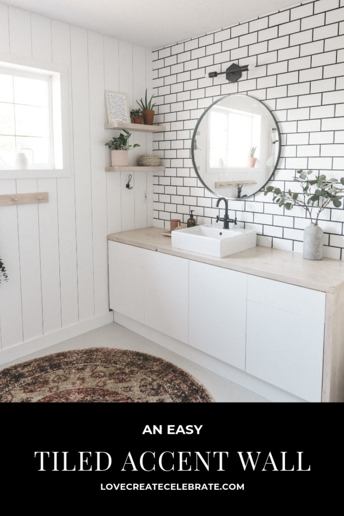 beautiful bathroom before adding accent wall 