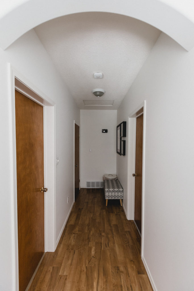 wood hallway doors before makeover