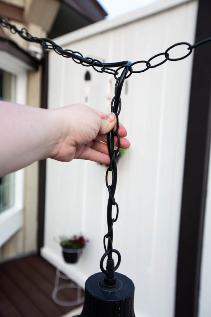 how to hang a chandelier or pendant on the deck