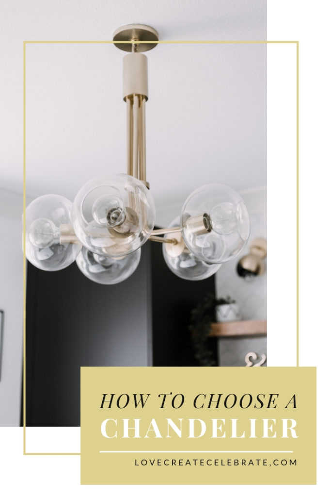 Gorgeous My Mitzi Chandelier with text overlay reading "How to Choose a Chandelier"