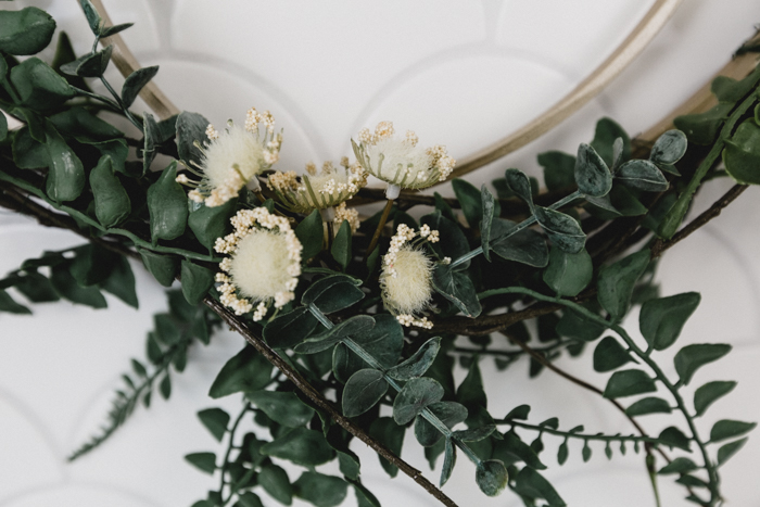 Faux greenery and eucalyptus for a wreath