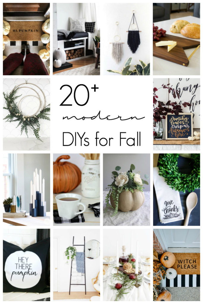 Collage of 20+ modern Fall DIY decor ideas