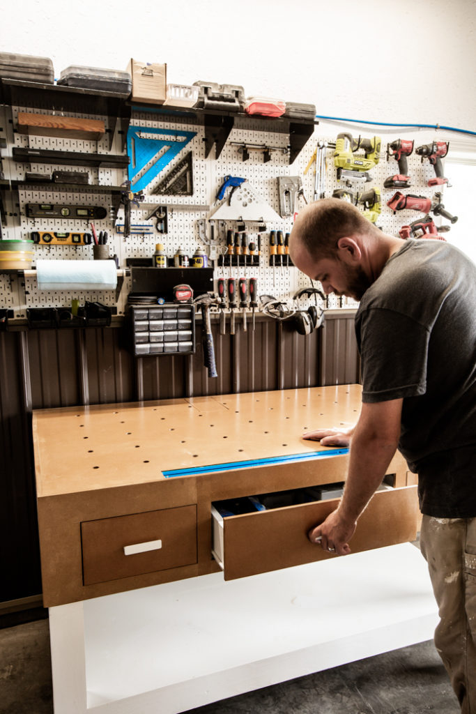 putting drawers in a workbench