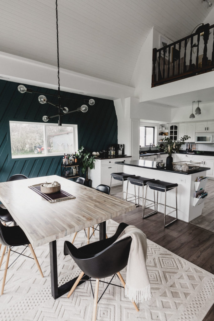 modern open dining room and kitchen