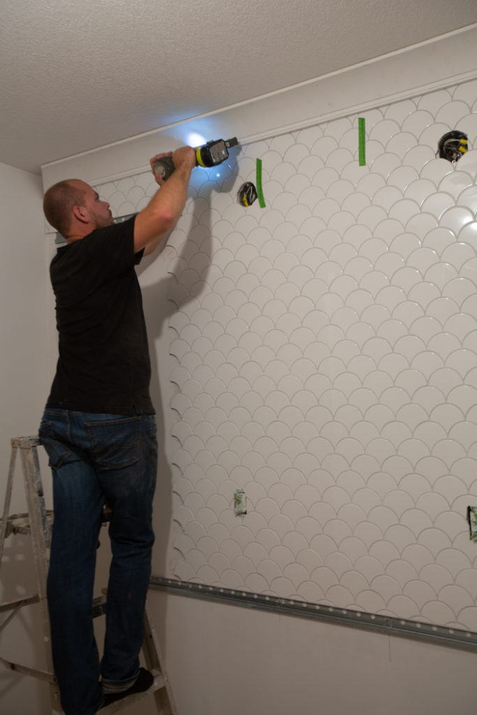 nailing crown molding over tile