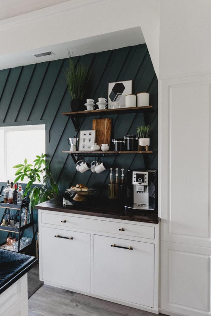 stunning modern coffee station at home