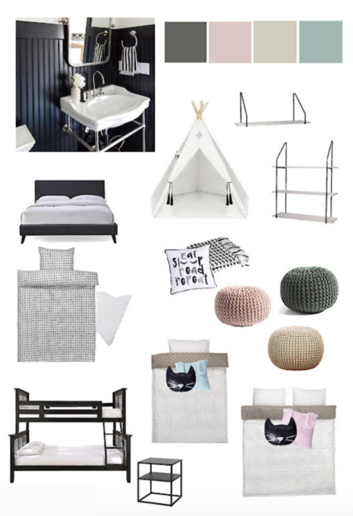 Design Inspiration Board for a Shared Girl and Boy Bedroom