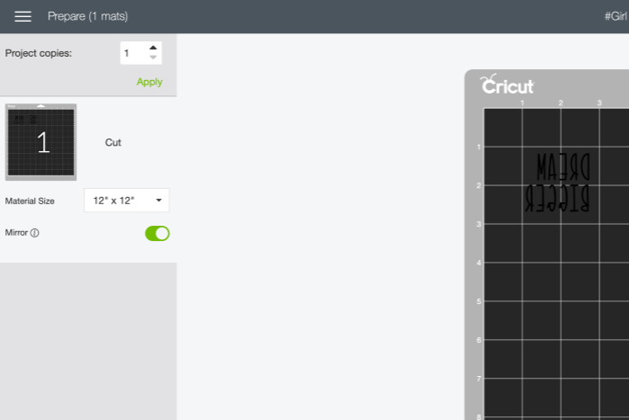 How to cut a mirror image in the Cricut Design Space