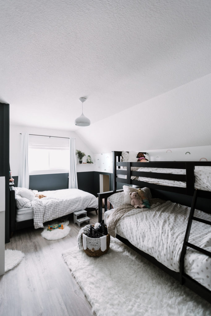 Shared bedroom makeover with bunk beds