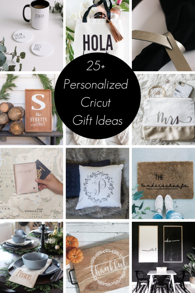 Collage of 25+ Personalized Cricut Gift Ideas