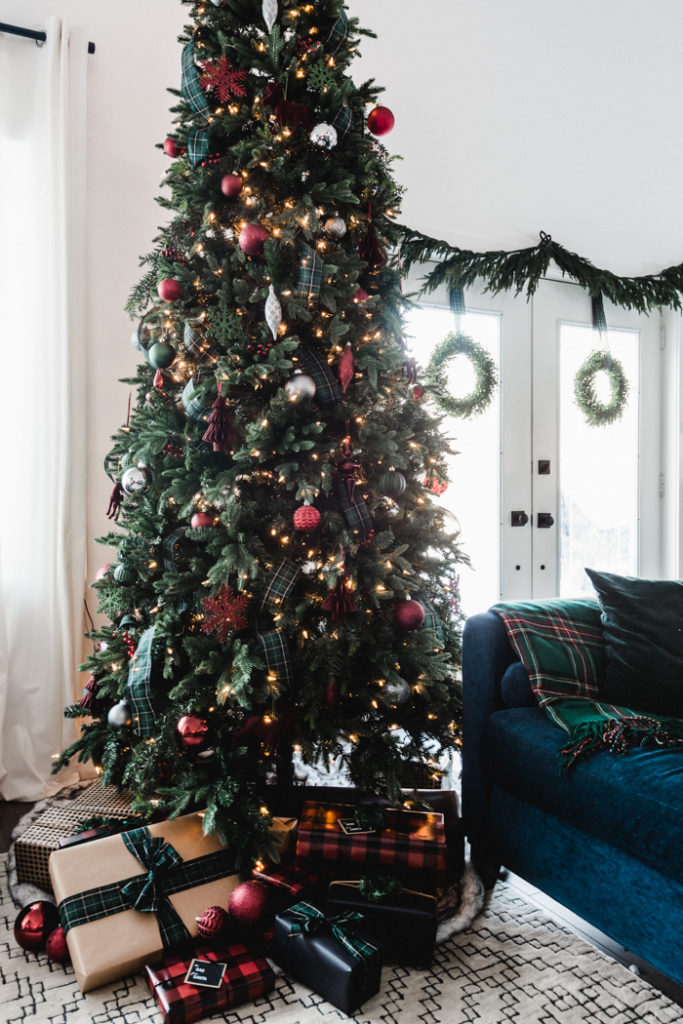 modern red and green tree