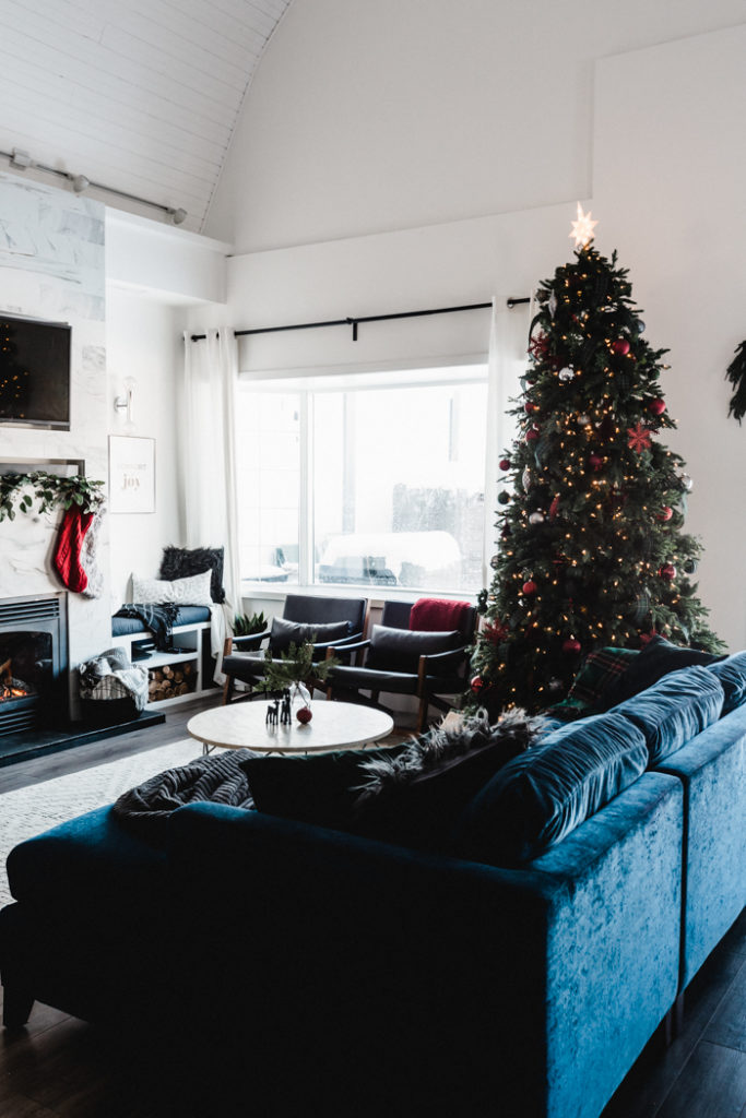 modern Christmas tree in the living room