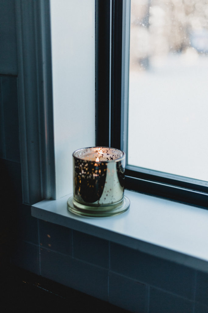 simple candle in the window