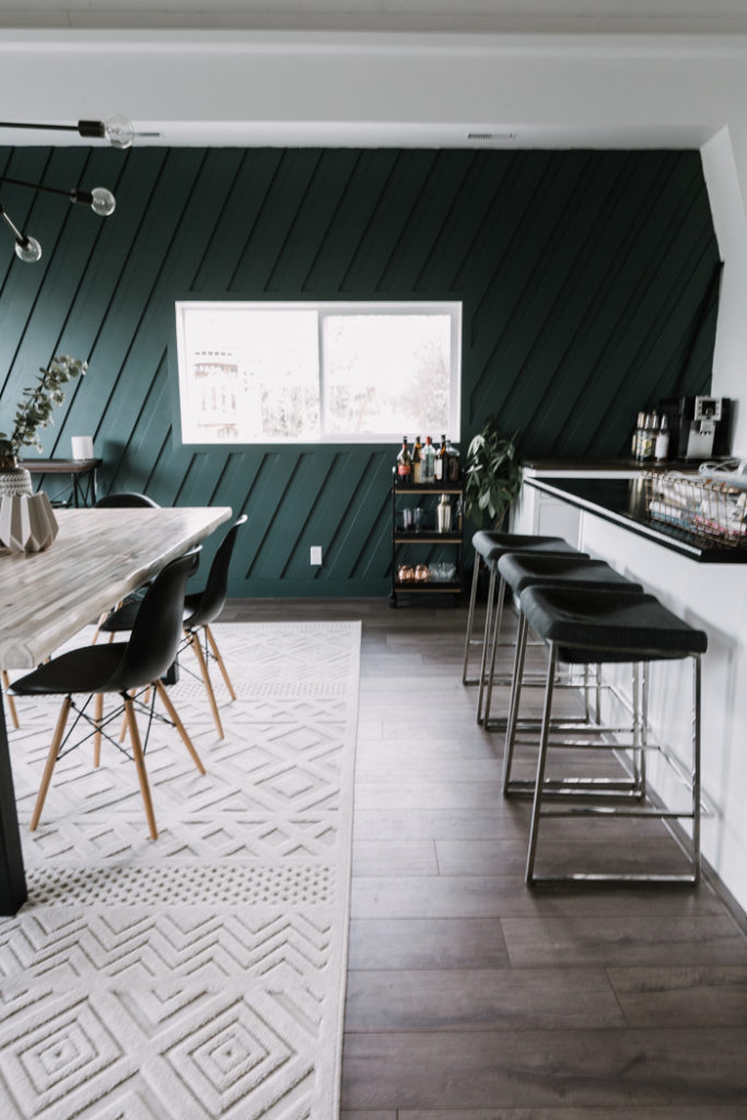 dining room with a white or ivory rug