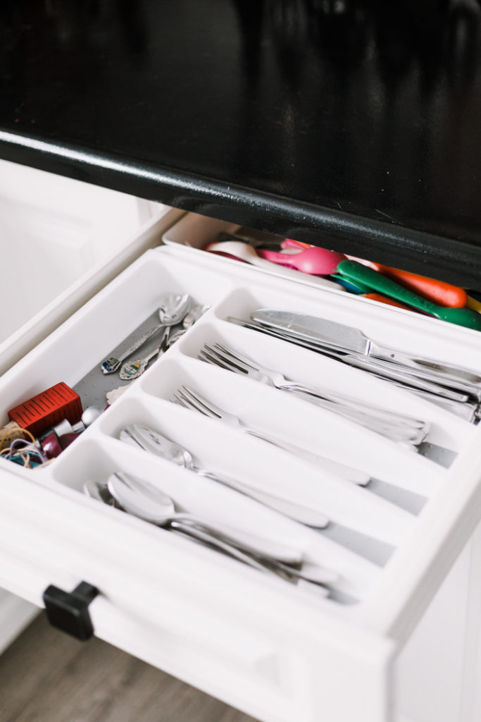 organized cutlery drawers