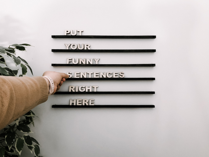 wall mounted letter board idea