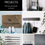 Collage of DIY Home Decor Projects with text reading "20 modern DIY projects"