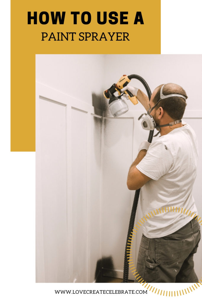 man showing how to use vertical vs. horizontal spray on a paint sprayer