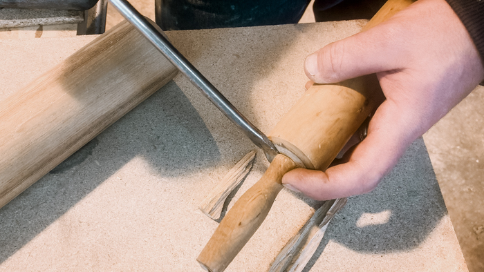 removing end from rolling pins