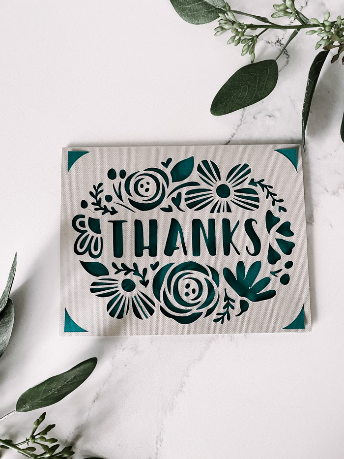 floral thank you card