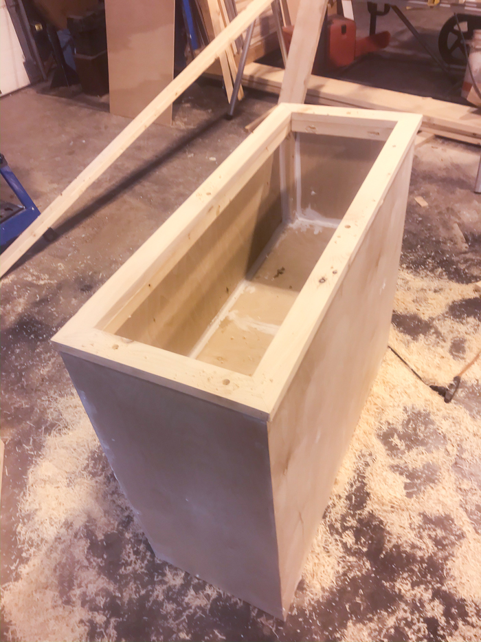 outdoor planter box frame with false bottom