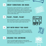 Infographic with 8 ways to redecorate for free