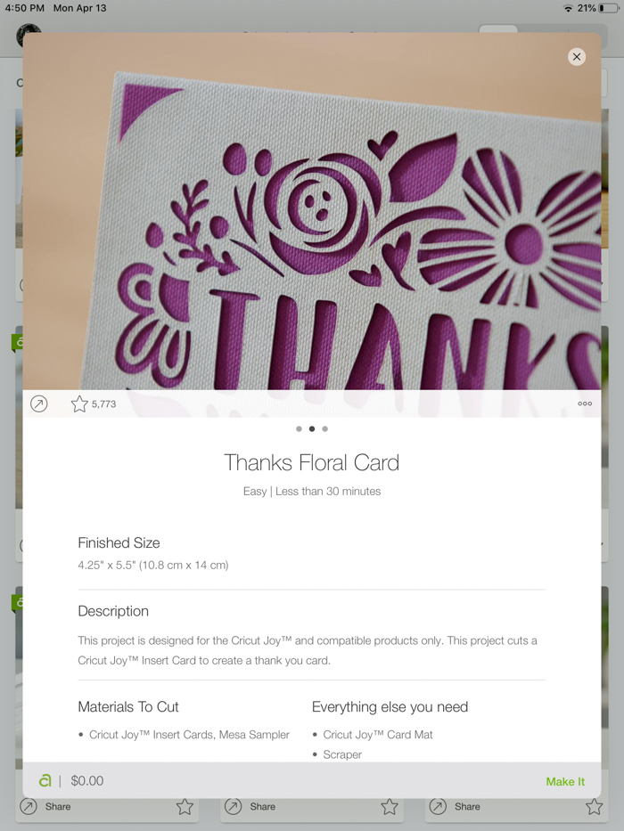 Thank you card with flowers