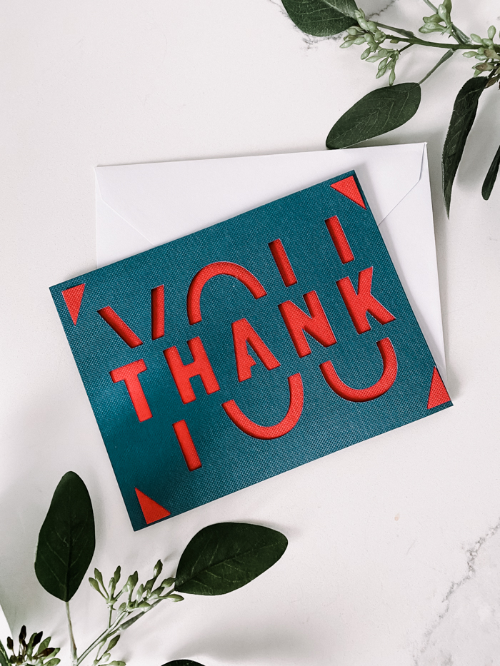 Cricut Thank you card design