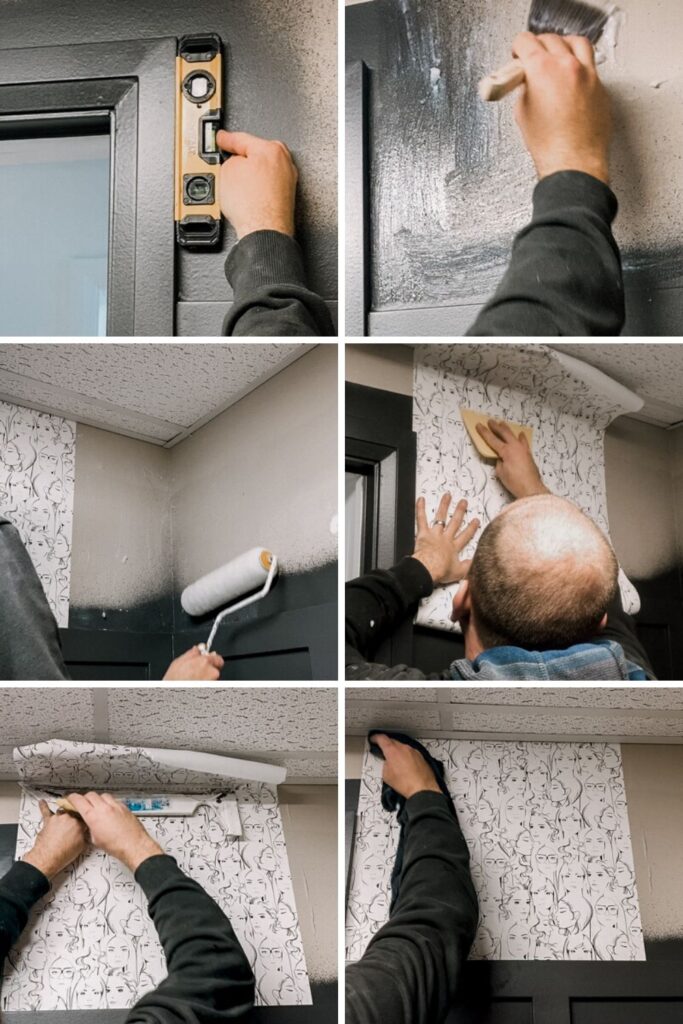 Showing How to Apply Wallpaper Around Corners
