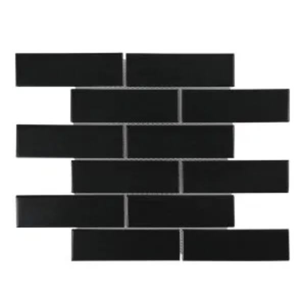 Mini black subway tiles