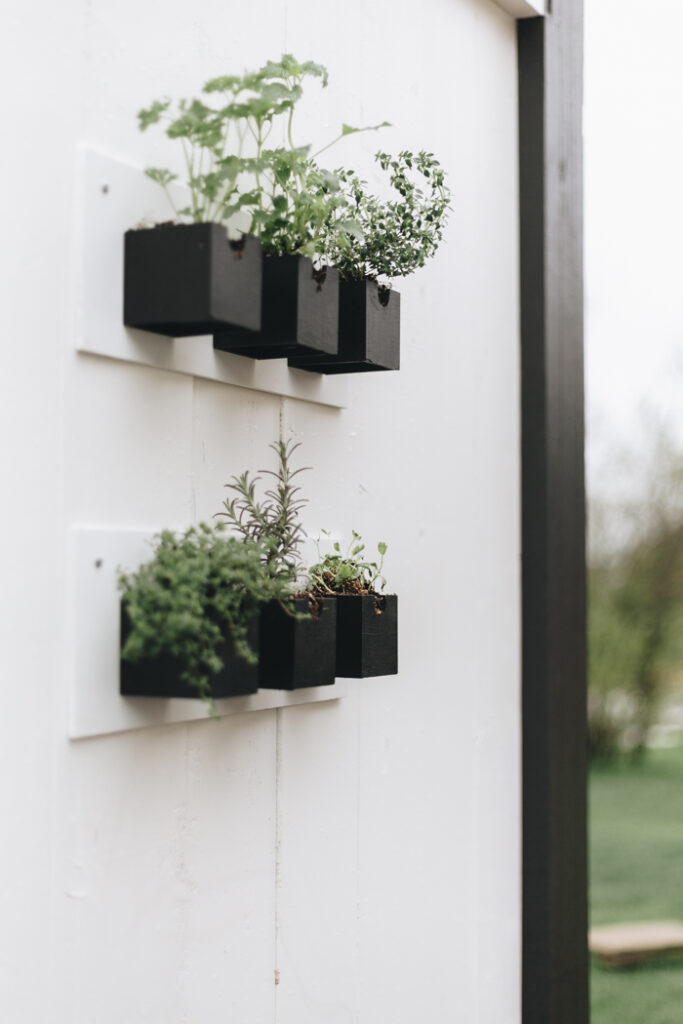 Hanging outdoor herb garden