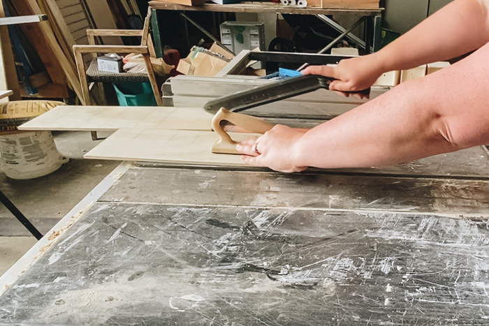 Cutting wood with table saw