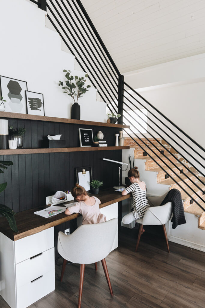 Kids at a Homework Station at Home