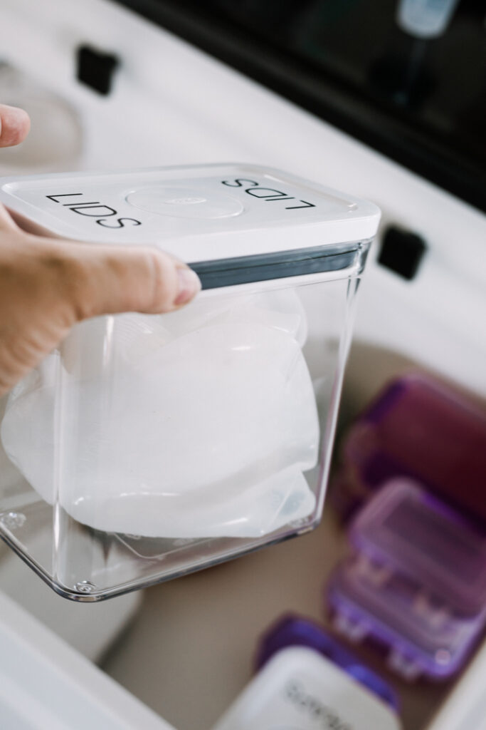 storage for silicone lids to reduce waste at home